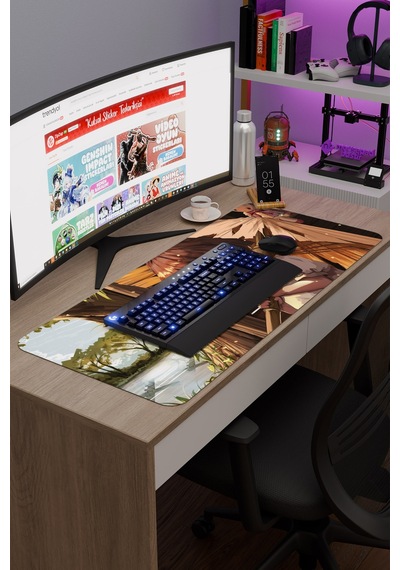 Ateşböceklerinin Mezarı Anime V3 - 90x40 Xxl Gaming Kauçuk Kaymaz Taban Mouse Pad Fare Altlığı