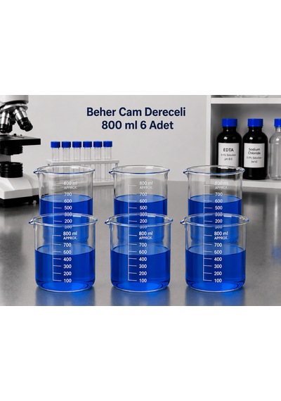 Beher Cam Dereceli 800ml 6 Adet