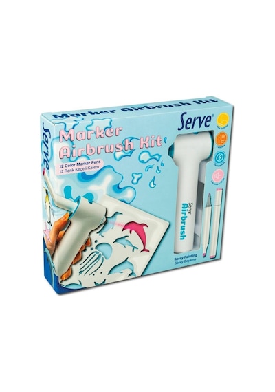 Serve Marker Airbrush Kit 12 Adet Keçeli Kalem