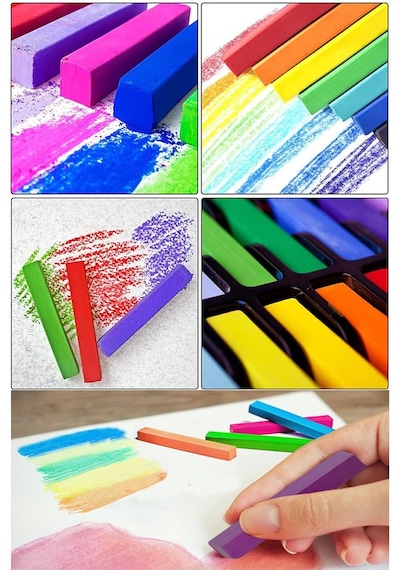Toz Pastel Boya 12 Renk A3 Monalisa Eskiz Defteri Pastel Dağıtma Kalemi 1 Paket Toz Soft Pastel Boya 12li Yumuşak Pastel