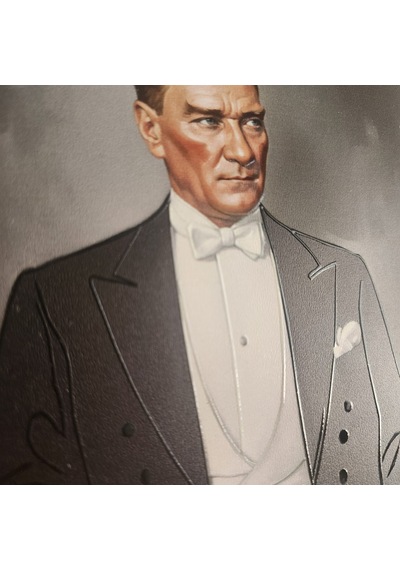 Atatürk Masaüstü Ahşap Tablo - Kabartmalı Baskı Şık Hediyelik 16x16 Cm No 1 3 Parça