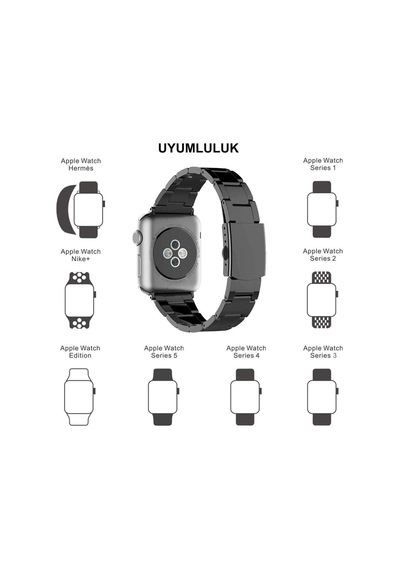 Apple Uyumlu Watch Kordon 38 40 41 42 44 45 MM Çelik Metal Kordon
