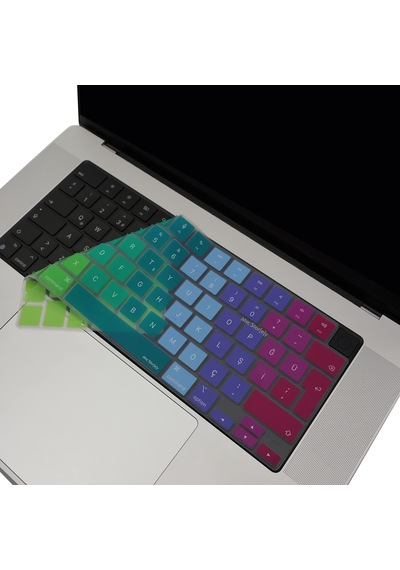 Macbook Türkçe Q Klavye Koruyucu Pembe Yeşil M1-m5 A2681 A3113 A3240 A3449 A2442 A3426 A3434 A2485 A3429 Air Pro Neo 13 Silikon Keyboard Cover Touch Id