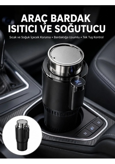 Hubrendy Tekno Isıtma Soğutma Özellikli Araç Bardaklığı Çakmak Girişli Akıllı Yeni Nesil Diğer