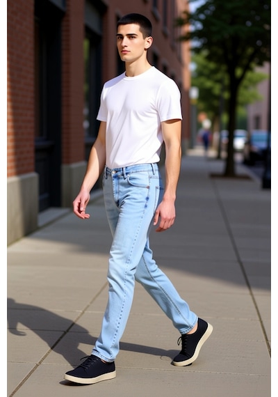 Ersefa Erkek Açık Comfort Denim Dar Paça Pantolon Fonksiyonel Dayanıklı Açık Mavi