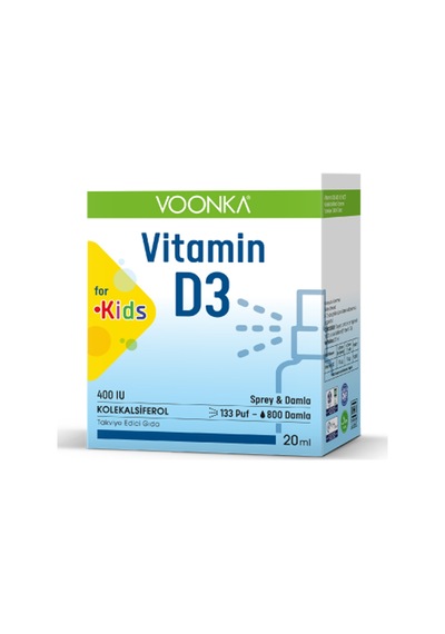 Voonka Vitamin D3 400 Iu Kids Sprey&Damla 20 Ml