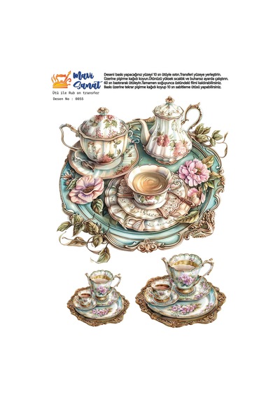 Mavi Sanat Ütü İle Rub On Transfer Kağıdı A4 Model No: 0055