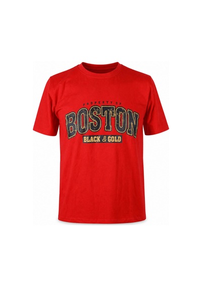 Trender Boston Black&gold Süpreme Kırmızı Erkek T-shirt 226-20