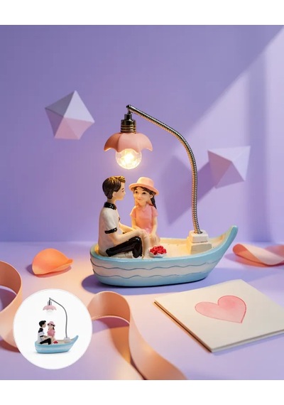 Astraltech Çift Figürlü Led Masa Lambası Romantik Dekor Çok Renkli