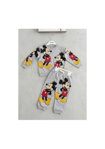 Omeca Concept Mickey Mouse Baskılı Gri Erkek Çocuk 2 Li Eşofman Takımı