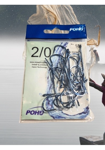 Pohu Pesca Uzun Pa.la Delikli Sap 2/0 Numara 18'li Paket Parlak Mavi M-9946 Sb Baitholder Olta Iğnesi
