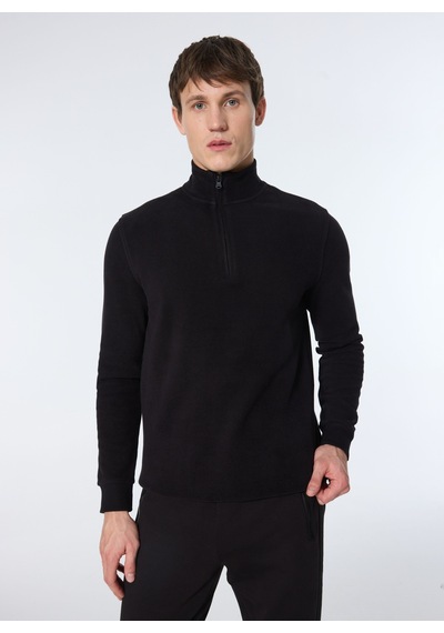 Jeep Siyah Erkek Dik Relaxed Düz Sweatshirt J4wm-swt4281 Çok Renkli