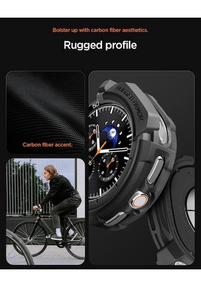 Galaxy Watch 8 Classic 46mm İle Uyumlu Kılıf Rugged Armor Matte Black - Acs10012 Yok