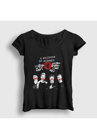Presmono Kadın Xxxx 5 Seconds Of Summer T-shirt Siyah