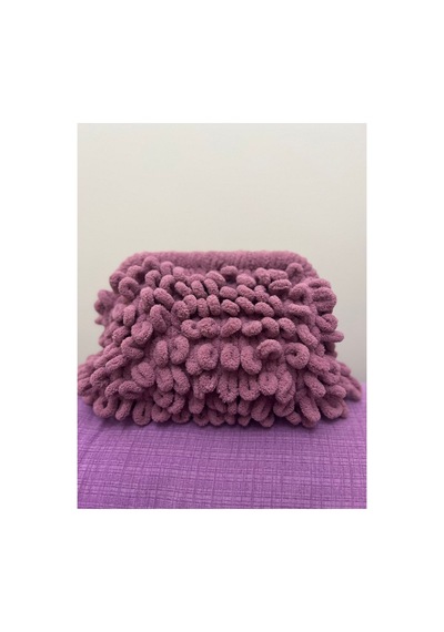 Melonndesign Puffy Çanta El Örgüsü Kol Çantası Yumoş Lila