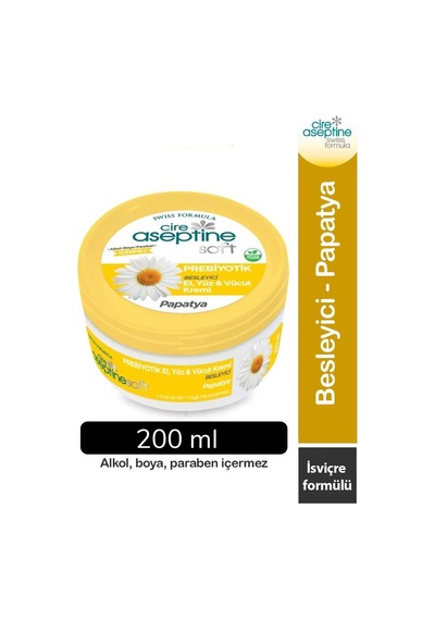 Cire Aseptine Soft Papatya Özlü Besleyici Prebiyotikli Krem 200 Ml Aloe Vera