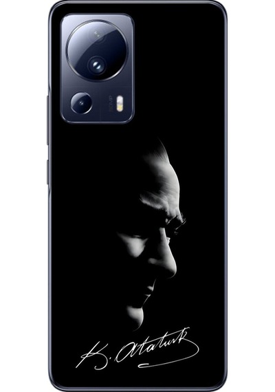 Xiaomi Mi 13 Lite Uyumlu Şeffaf Kılıf Atatürk 1 Tasarımlı
