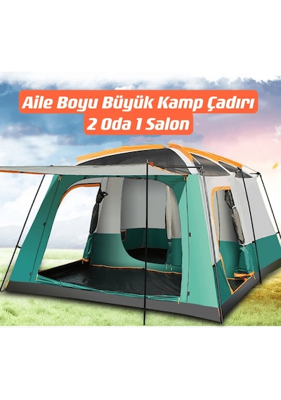Shufa Yeşil Aile Boyu Büyük Kamp Çadırı 2 Oda 1 Salon 420 305 200 Cm Sfk8679120681203 Yeşil