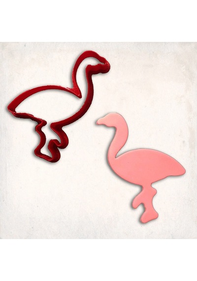 Flamingo-1 Kurabiye Kalıbı Şekillendirici Kopat KIrmızı