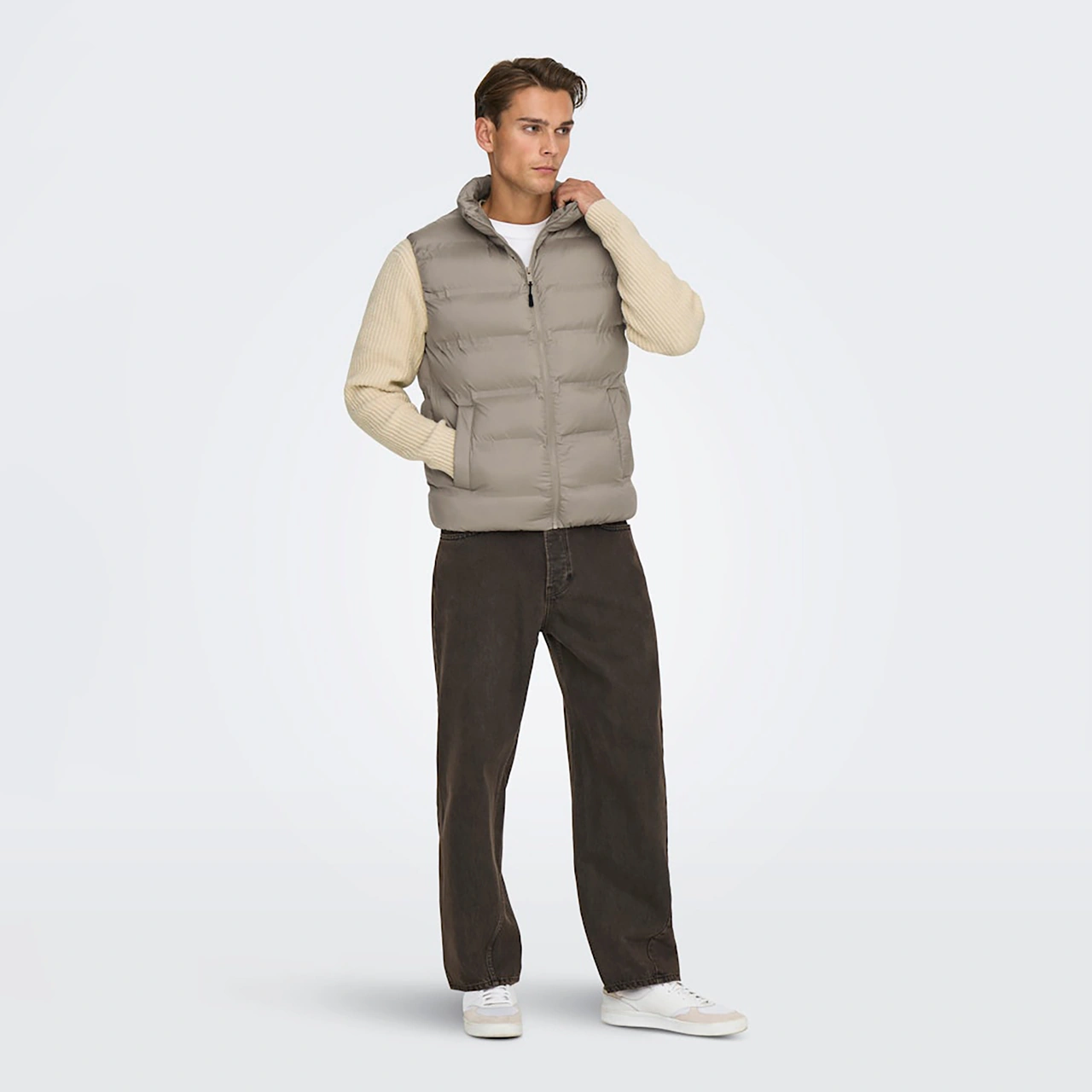Only & Sons Union Seamless Life Erkek Krem Yelek 22034830-dte Krem