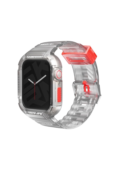 Watch 7 45mm Kordon Skinarma Saido Sert Pc Kasa Koruyuculu Silikon Strap Kayış Şeffaf