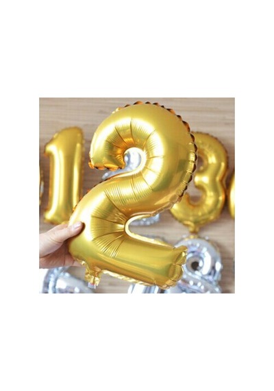 1 Rakam Folyo Gold Renk Balon Küçük 35 Cm Sarı