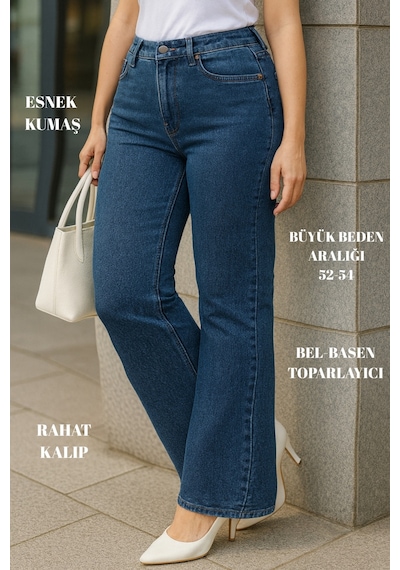 Cedy Denim Cedy Denım - Kadın Büyük Beden İspanyol Paça Yüksek Bel Skinny Fit Likralı Pantolon C628 Mavi Cedy Denim Cedy Denım - Kadın Büyük Beden İspanyol Paça Yüksek Bel Skinny Fit Likralı Pantolon C628 Mavi
