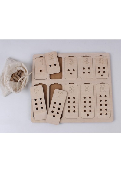 Doğal Ahşap Pim Takmalı Tablalı Sayı Ve Değerlerini Öğreniyorum Puzzle
