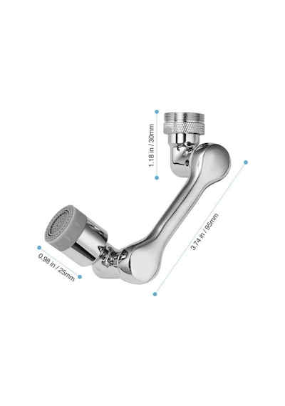 Acrobat Musluk Başlığı 1080 Derece Hareketli, Su Tasarruflu - 9079454105662 Krom