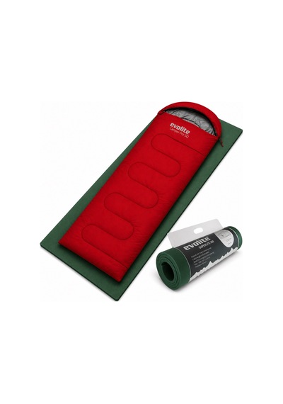 Pro Sq 0 C Dikdörtgen Uyku Tulumu + Superlite 300 10mm Kamp Matı Seti Kırmızı