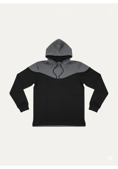 Gri Siyah Erkek Kapüşonlu Sweatshirt Antrasit-siyah