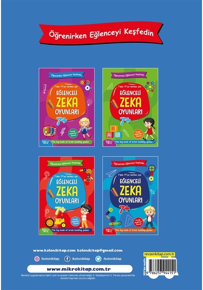 Eğlenceli Zeka Oyunları Mavi Kitap - Çocuklar için Eğlenirken Öğ