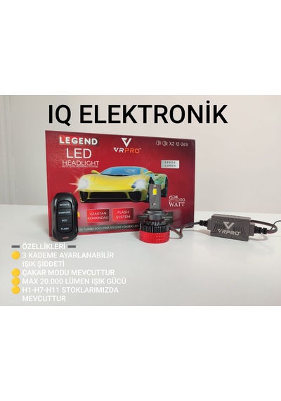 Vr Pro Legend H7 Led Far Ampulü Kumandalı-çakarlı4-mod-seçenekl