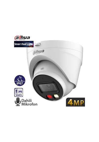 Dahua Ipc-hdw1439v-a-ıl-0280b-s6 4mp 2.8mm Sesli 256gb Sd Destekli Stalıte Ip Dome Kamera-30mt.