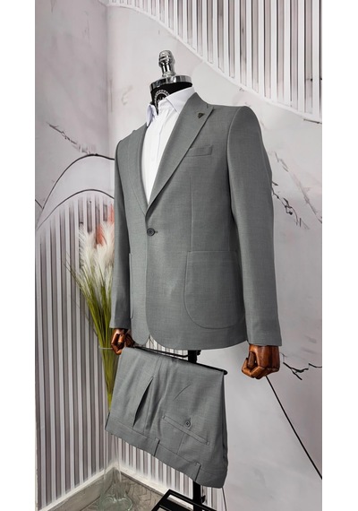 Dupont Classics Dupont Erkek Slim Fit 6 Drop Sivri Yaka Torba Cep Çift Yırtmaç Takım Elbise Gri Dupont Classics Dupont Erkek Slim Fit 6 Drop Sivri Yaka Torba Cep Çift Yırtmaç Takım Elbise Gri