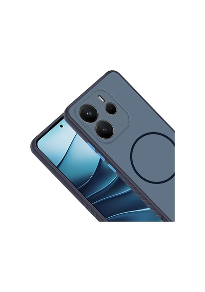 Maks Technology Redmi Note 14 4g Kılıf M-safe Şarj Özellikli Mkst Tea Kapak - Lacivert