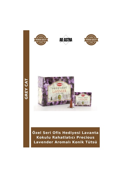 Özel Seri Ofis Hediyesi Lavanta Kokulu Rahatlatıcı Precious Lavender Aromalı Konik Tütsü