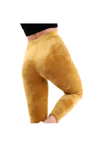 Winmoda34 Kadife Tayt Sarı