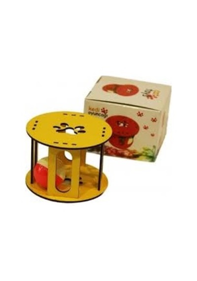 Pets Clup Plastik Toplu Yuvarlak Ahşap Kedi Oyuncağı