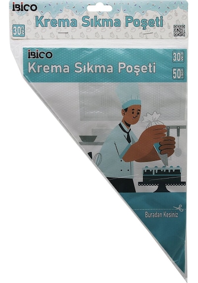 30 Cm 50'li Tek Kullanımlık Krema Sıkma Poşeti Lunaev 12v