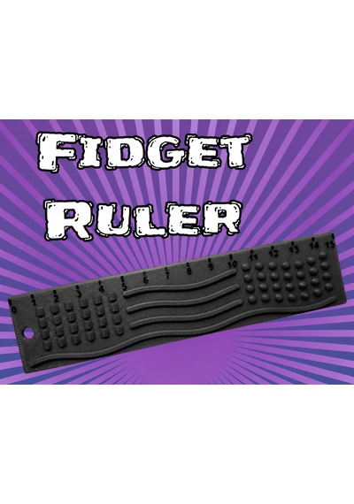 3d Baskı Dokunsal Fidget Cetveli - Kabartmalı Stres Ve Odaklanma Oyuncağı - Siyah