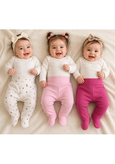 Tiffany Baby & Kids Tiffany Baby Kız Bebek Butterfly Theme 3'lü Patikli Alt Set Pembe