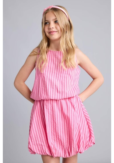 Defacto Kırışık Dokulu Kumaş Çizgili 2li Pembe Takım Kız Çocuk H6011a826smpn178 Pembe-pn178