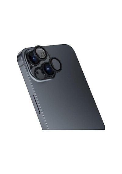 Apple Uyumlu iPhone 15 / 15 Plus Mercek Lens Kamera Koruyucu Siyah
