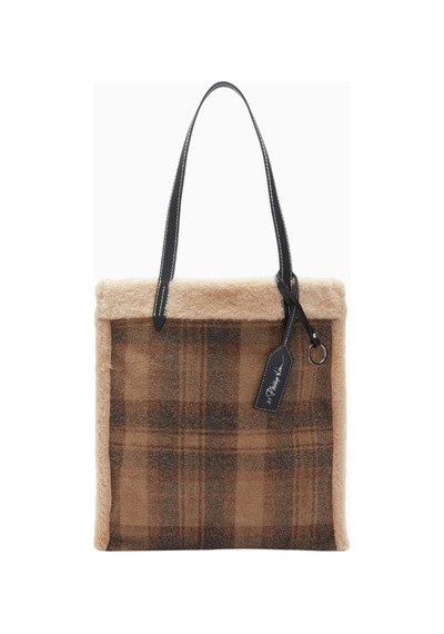 3.1 Phillip Lim Kadın Slim Tote Omuz Çantası, Kuzu Derisi Kahverengi