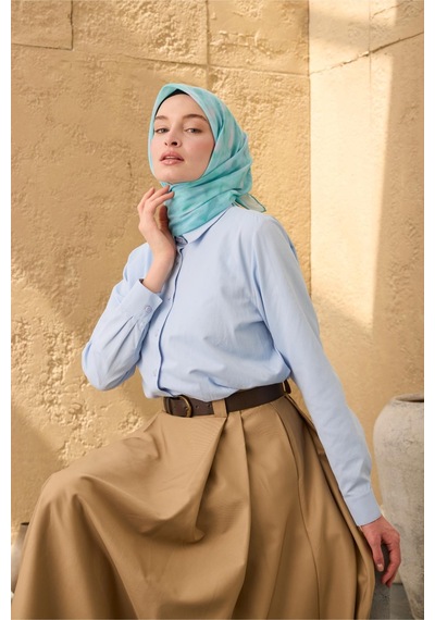 Silk Home Soft Eşarp 73098-09 Turkuaz, Cam Göbeği, Uçuk Mavi