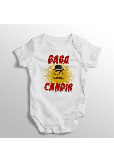 İmaj Tuğbababy Baba Candır Yazısı Baskılı Bebek Zıbını Beyaz
