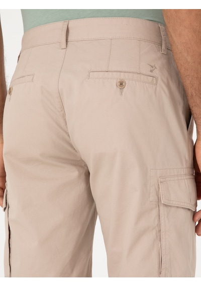 Cacharel Bej Comfort Fit %100 Pamuk Bermuda Şort