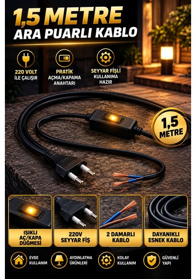 1,5 Metre Siyah Ara Puarlı Usb Şarj Ve Kablolu Kablo Siyah - 939563465 Siyah 1,5 Metre Siyah Ara Puarlı Usb Şarj Ve Kablolu Kablo Siyah - 939563465 Siyah