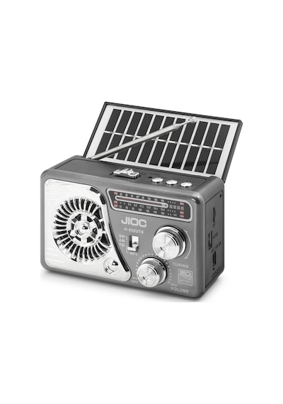 Jıoc H532uts Nostaljik Fm Radyo Usb Tf Solar Şarjlı El Fenerli Kamp Hoparlörü